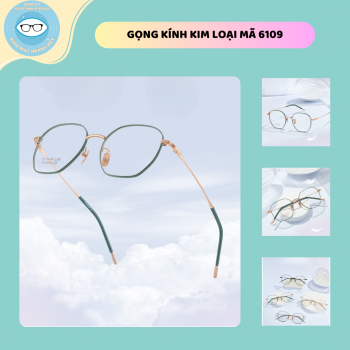 Gọng kính kim loại mã 6109